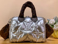 LV 26S PILLOW BOSTON BAG IN SILVER NYLON LEATHER
