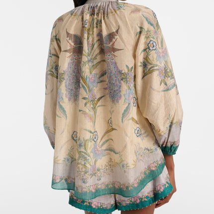 ZIMMERMANN 26 INDRA PRINTED SHIRT AND SHORTS SET STYLE 9626