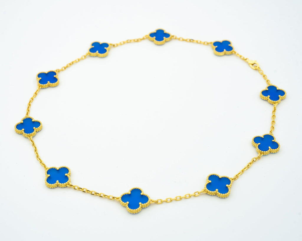 VINTAGE AGATE NECKLACE 10 MOTIFS GOLD