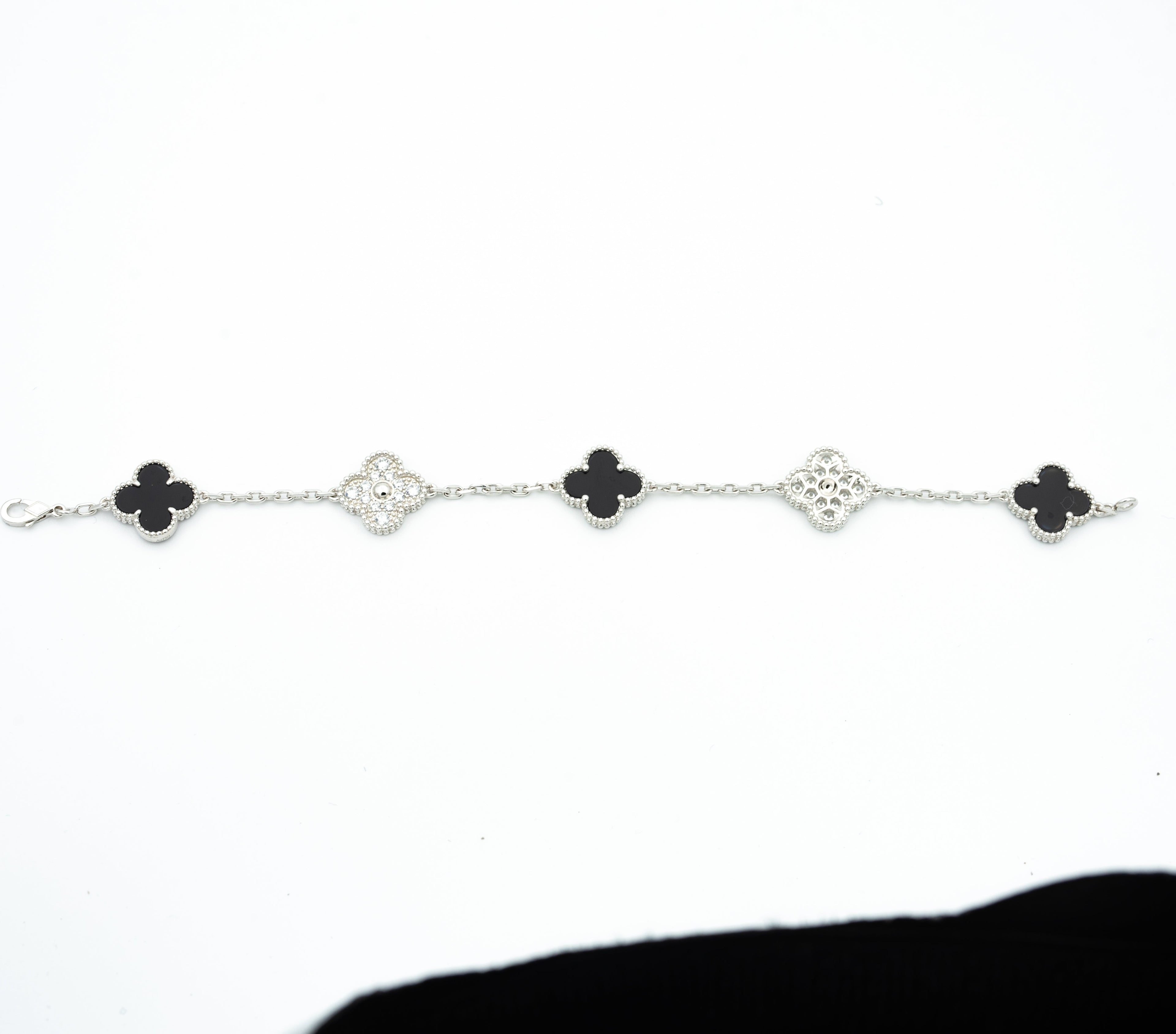 BRACELET 5 MOTIF ONYXS DIAMOND