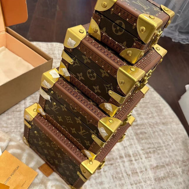 LV COFFRET TRESOR JEWELRY BOXES IN MONOGRAM CANVAS (1 SET)