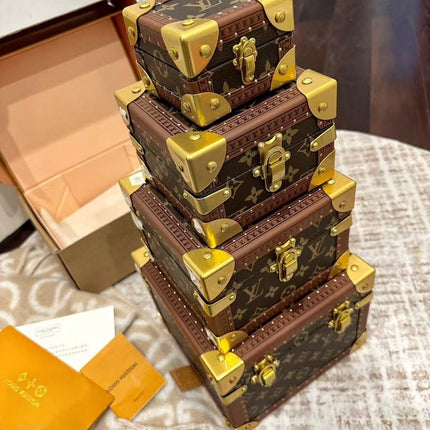 LV COFFRET TRESOR JEWELRY BOXES IN MONOGRAM CANVAS (1 SET)
