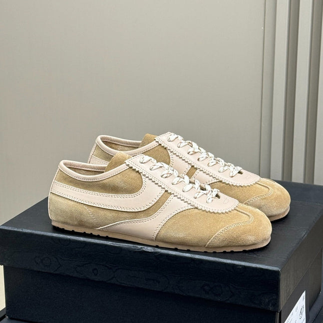 DRIES VAN NOTEN IN DARK BEIGE SUEDE AND CALFSKIN