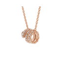 SERPENTI PINK GOLD NECKLACE DOUBLE RING DIAMOND