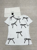 CC 25 Bow Knitted T-shirt Cotton