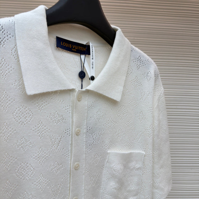 LV 26S SHORT-SLEEVED KNIT POLO SHIRT STYLE 206