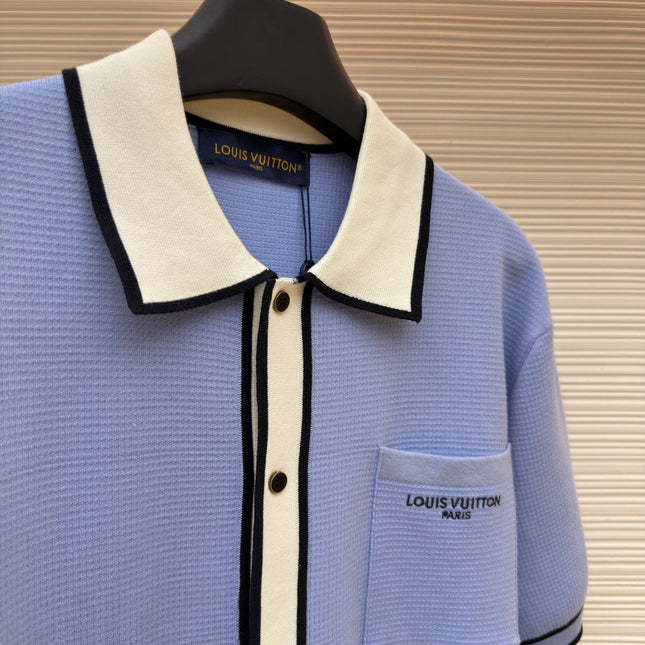 LV 26S SHORT-SLEEVED KNIT POLO SHIRT STYLE 204