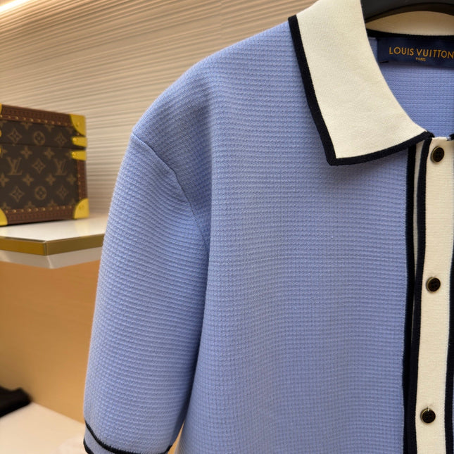 LV 26S SHORT-SLEEVED KNIT POLO SHIRT STYLE 204