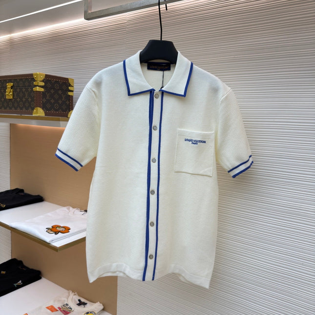 LV 26S SHORT-SLEEVED KNIT POLO SHIRT STYLE 203