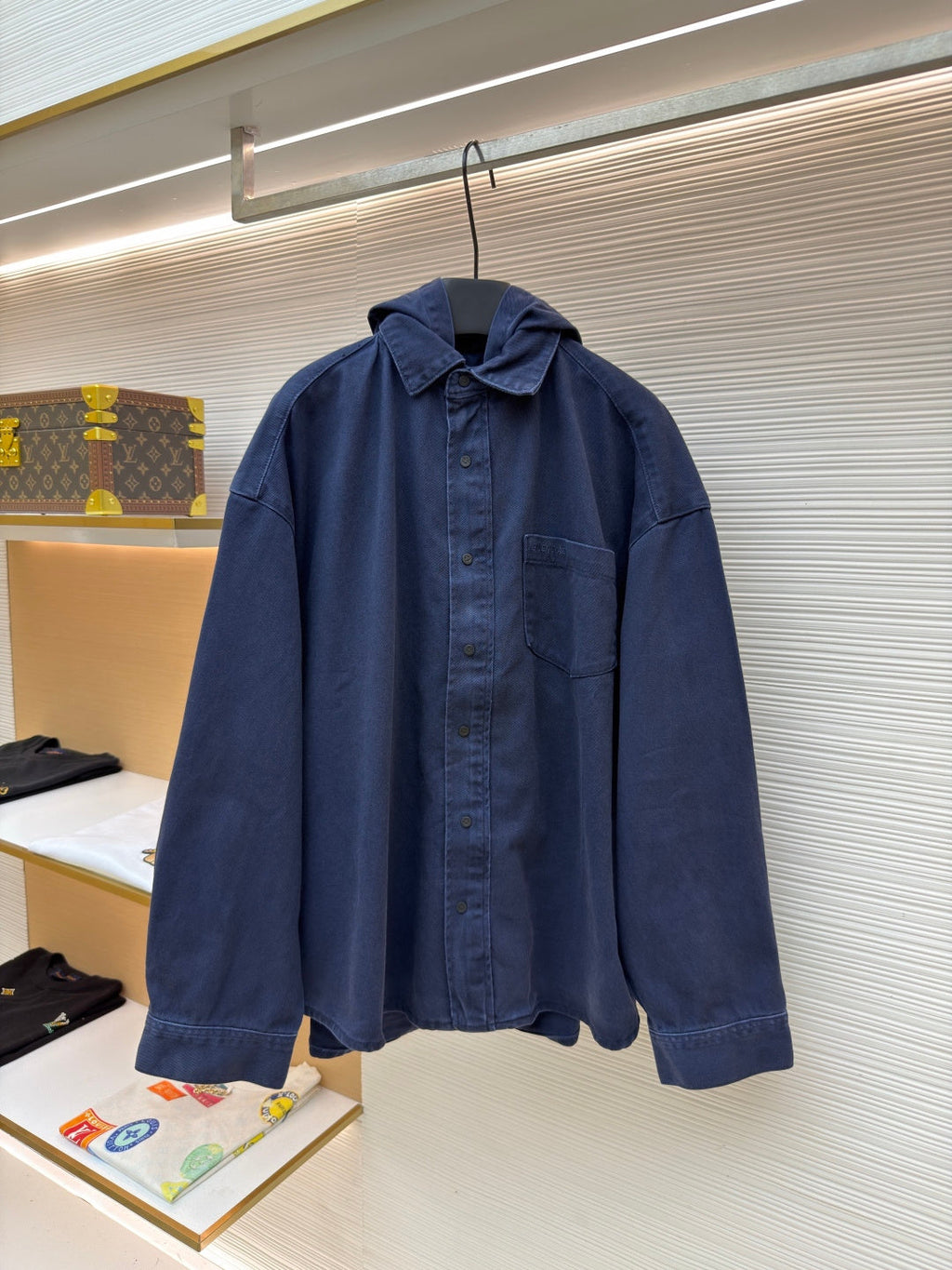 BALENCIAGA 26S HOODED DENIM JACKET 025