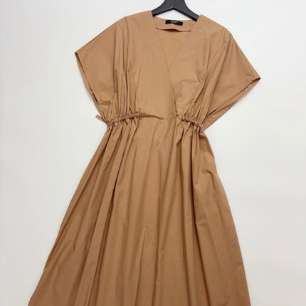 MAX MARA 25S V-NECK SHORT-SLEEVE RAGLAN DRESS 113