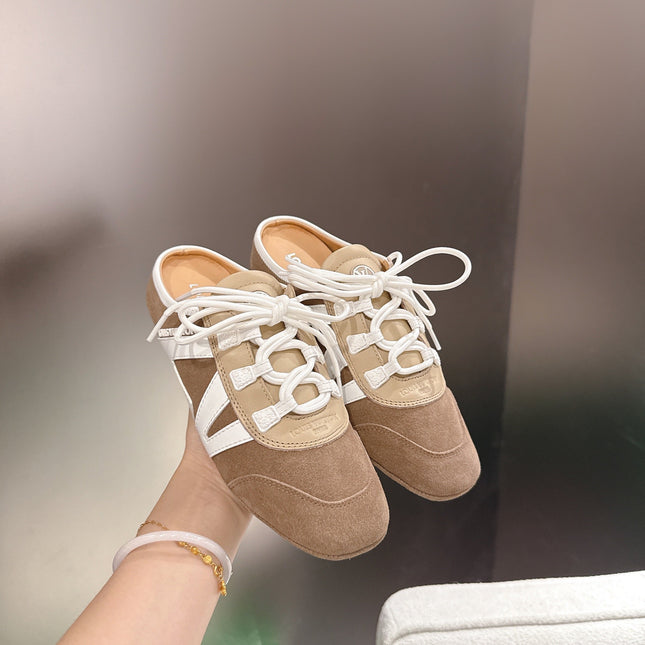 LV 26S MULE SNEAKERS IN CAMEL BEIGE SUEDE