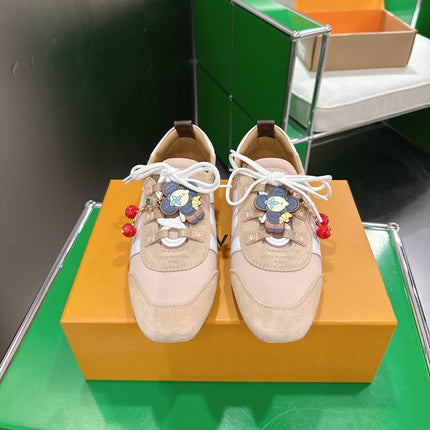 LV 26S SNEAKERS IN BEIGE SUEDE WITH CHERRY CHARM