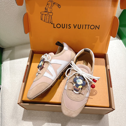 LV 26S SNEAKERS IN BEIGE SUEDE WITH CHERRY CHARM