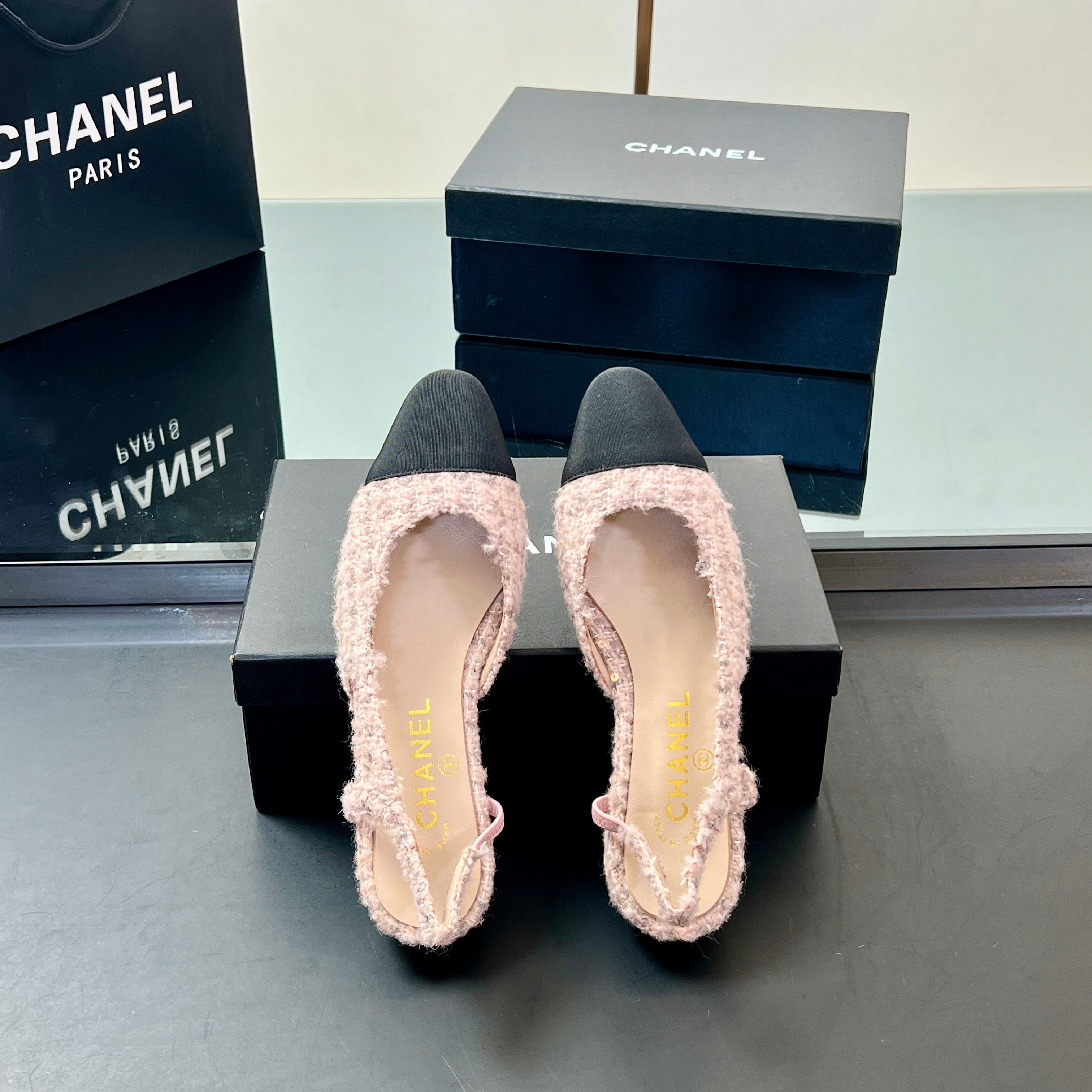 CC SLINGBACK 25S 25 MM IN LIGHT PINK TWEED
