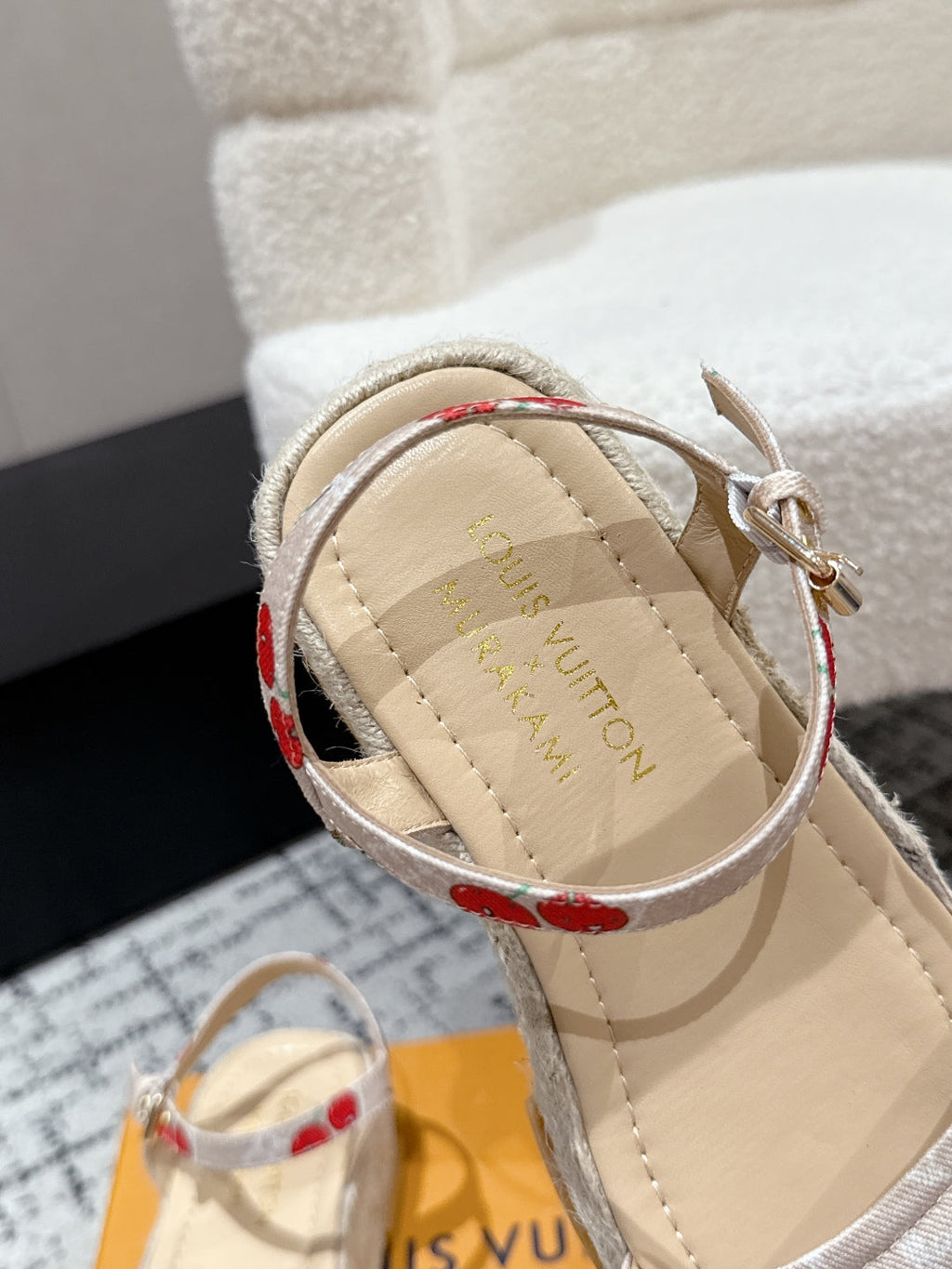 LV PLATFORM ESPADRILLE SANDALS 25S IN NUDE DENIM