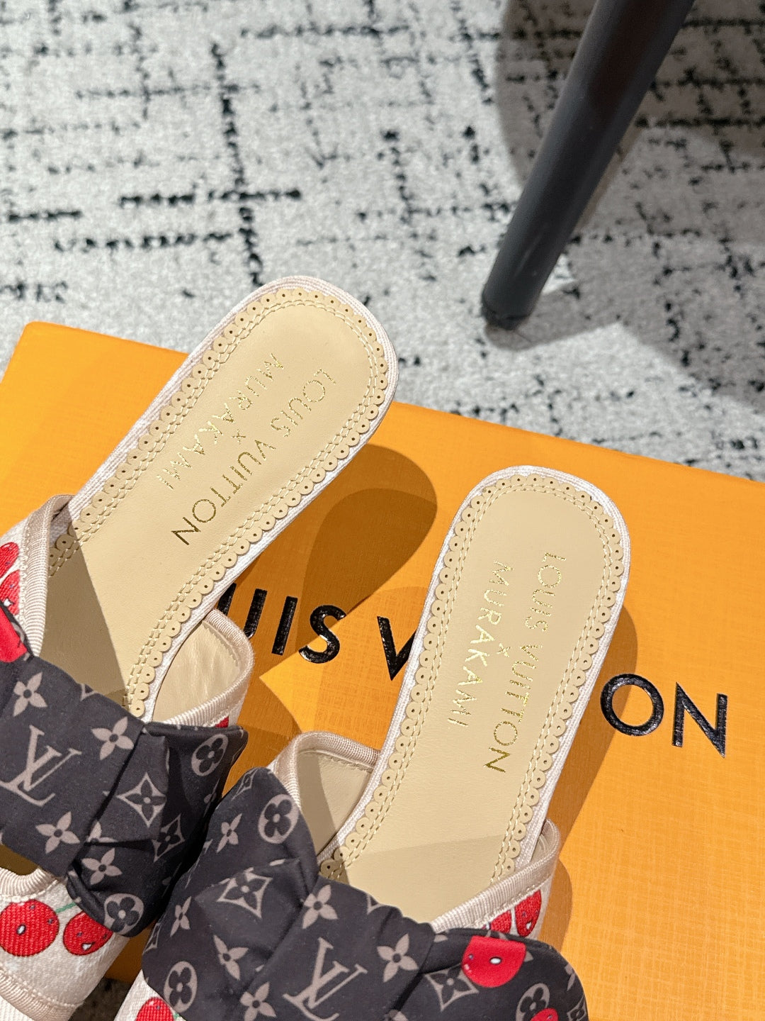 LV CHERRY HIGH HEELS 25S IN NUDE DENIM WITH BOW STYLE 5