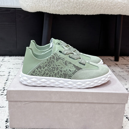 JIMMY CHOO 26S SNEAKERS IN SAGE GREEN SUEDE