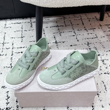 JIMMY CHOO 26S SNEAKERS IN SAGE GREEN SUEDE