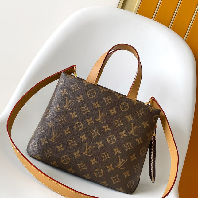 LV 26S LOUIS HANDBAG 25 IN BROWN CALFSKIN