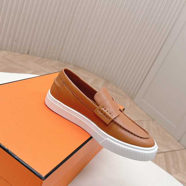 HM 25S SLIP-ON IN BROWN LAMBSKIN