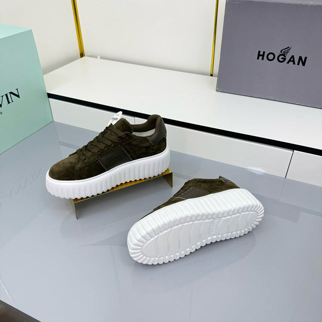 TOM FORD 26S SNEAKER HOGAN IN MOSS GREEN SUEDE