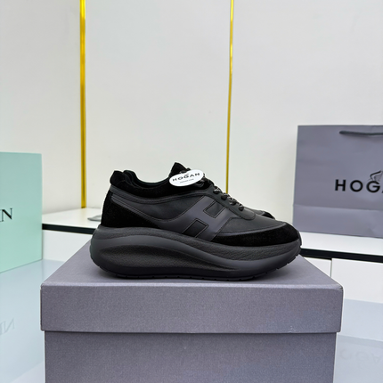 TOM FORD 26S HOGAN SNEAKERS IN BLACK CALFSKIN AND SUEDE