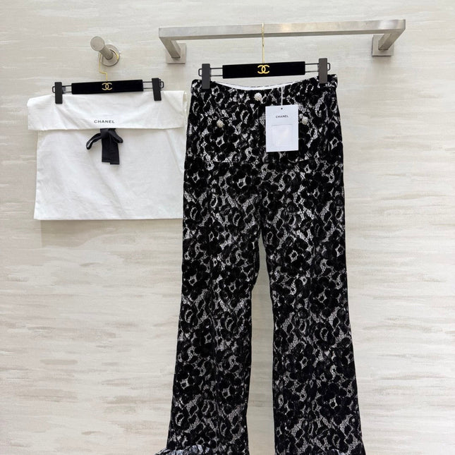 CHANEL 26S LACE FLARED PANTS STYLE 1026