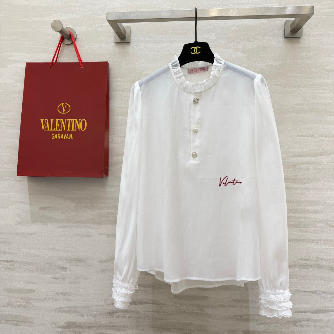 VALENTINO 26S RUFFLED COLLAR SHIRT 128