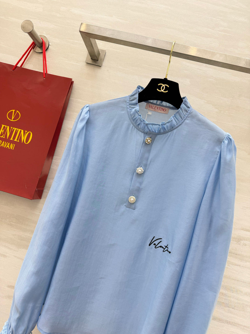 VALENTINO 26S RUFFLED COLLAR SHIRT 127