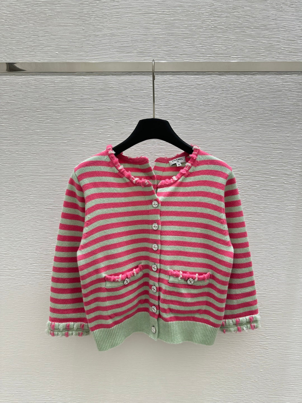 Chanel Cardigan Pink mix Gray Cachemire 232766