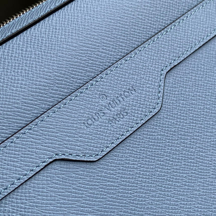 TRIO MESSENGER BAG 25 IN BLUE MONOGRAM COATED CANVAS AND CALFSKIN