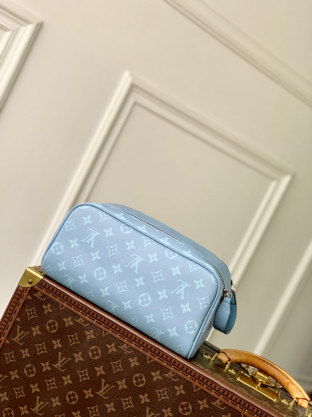 DOPP KIT 28 IN BLUE MONOGRAM COATED CANVAS