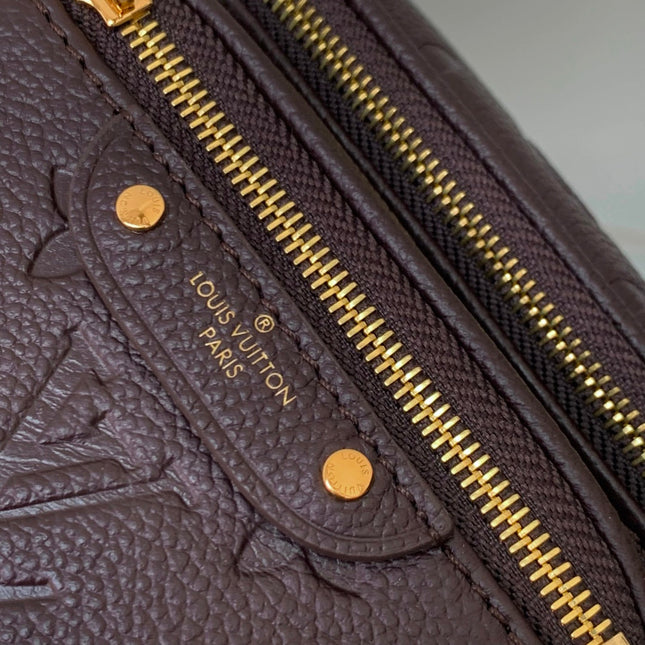 MINI BUMBAG 17 IN DARK BROWN MONOGRAM EMBOSSED LOGO CALFSKIN