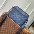 TRIO MESSENGER 25 IN BLUE MONOGRAM SHADOW CALFSKIN
