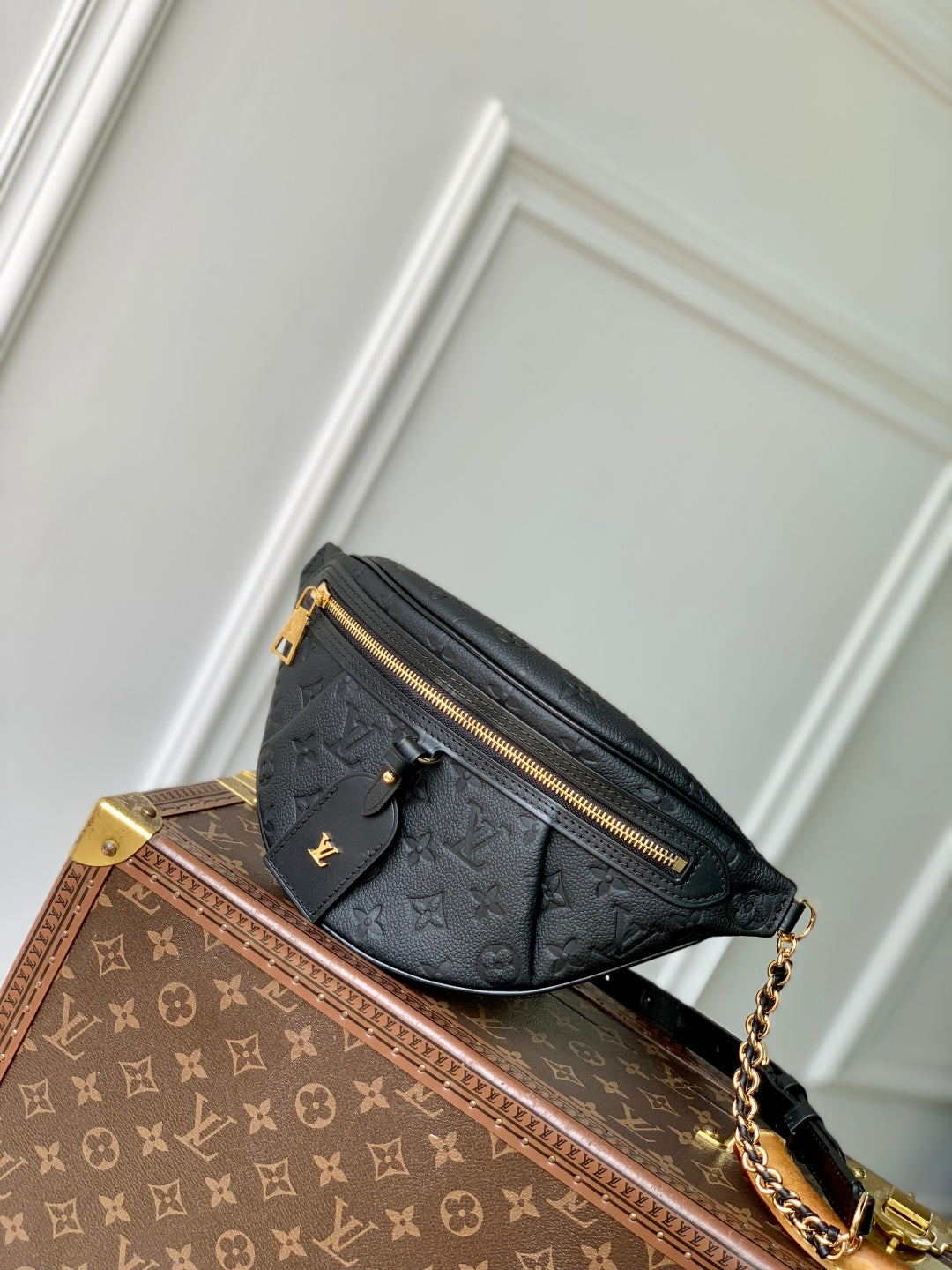 HIGH RISE 31 IN BLACK MONOGRAM EMPREINTE CALFSKIN EMBOSSED LOGO