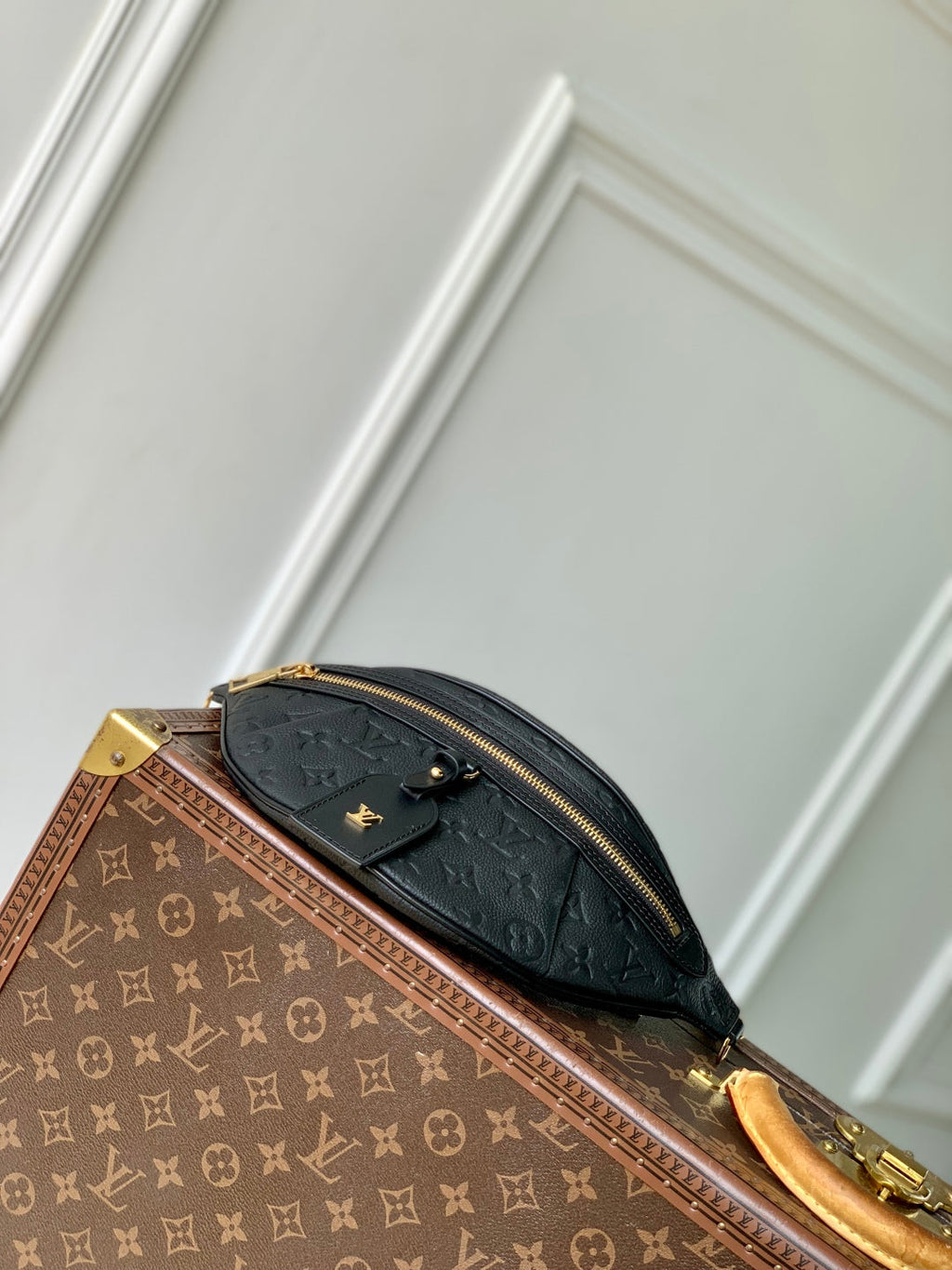 HIGH RISE 31 IN BLACK MONOGRAM EMPREINTE CALFSKIN EMBOSSED LOGO
