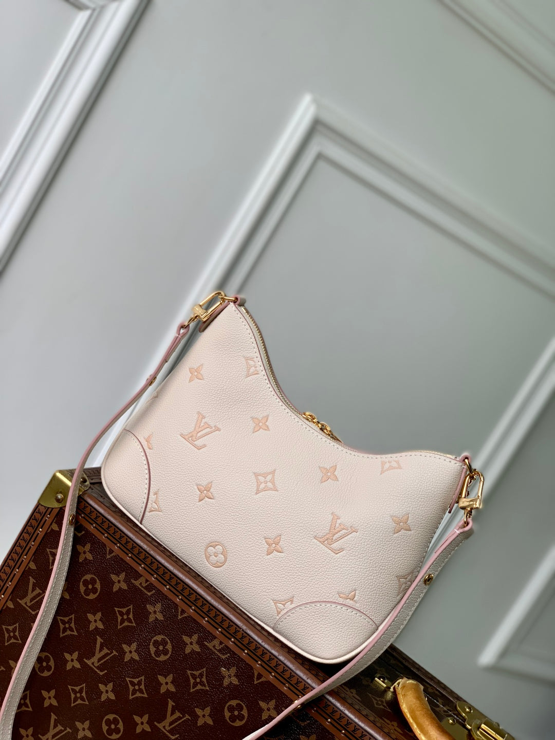 BOULOGNE 29 IN LIGHT PINK MONOGRAM EMPREINTE CANVAS GOLD HARDWARE
