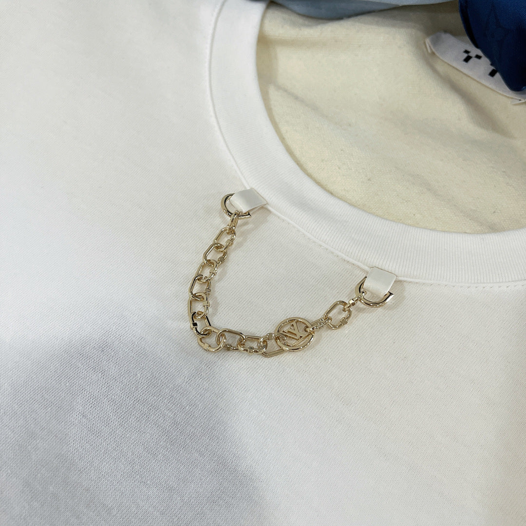 T-SHIRT WITH LV SILK SCARF IN JERSEY FABRIC 265970