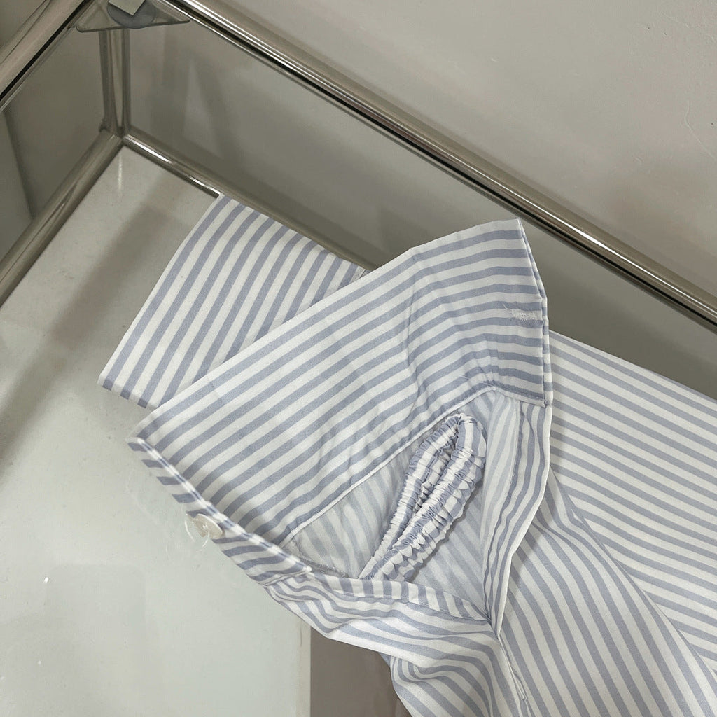 MIU STRIPED SHIRT COTTON BLUE IN COTTON 265839