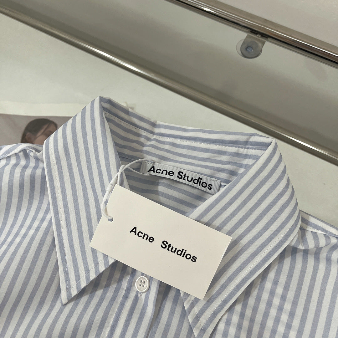 MIU STRIPED SHIRT COTTON BLUE IN COTTON 265839