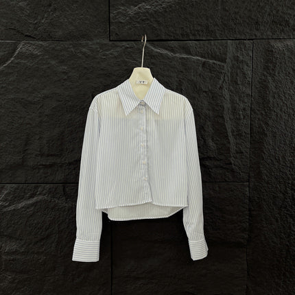 MIU STRIPED SHIRT COTTON BLUE IN COTTON 265839
