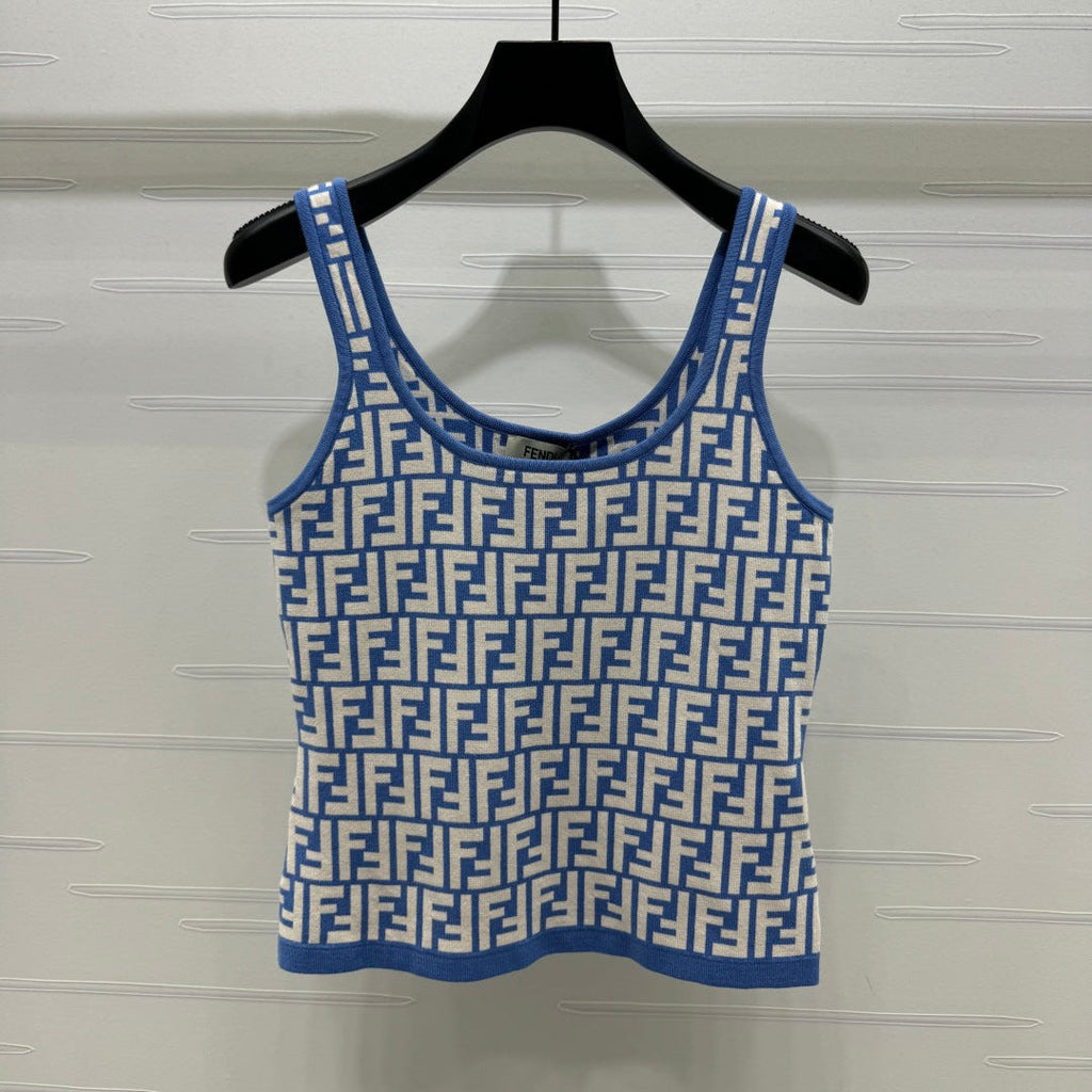 FEND 25S FLORAL LOGO KNITTED CAMISOLE 264227