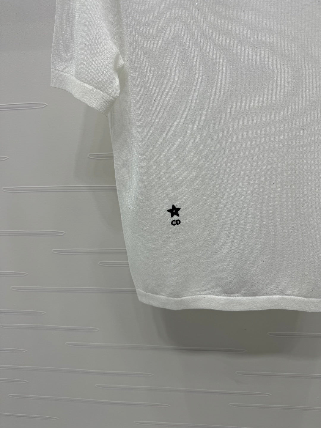 DIOR SHORT-SLEEVE LACE-KNIT HOODIE 274811