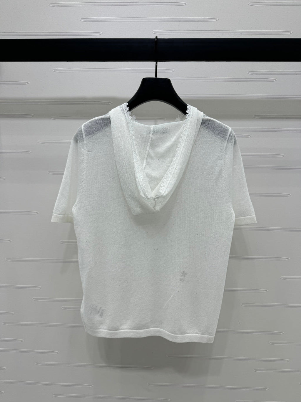 DIOR SHORT-SLEEVE LACE-KNIT HOODIE 274811