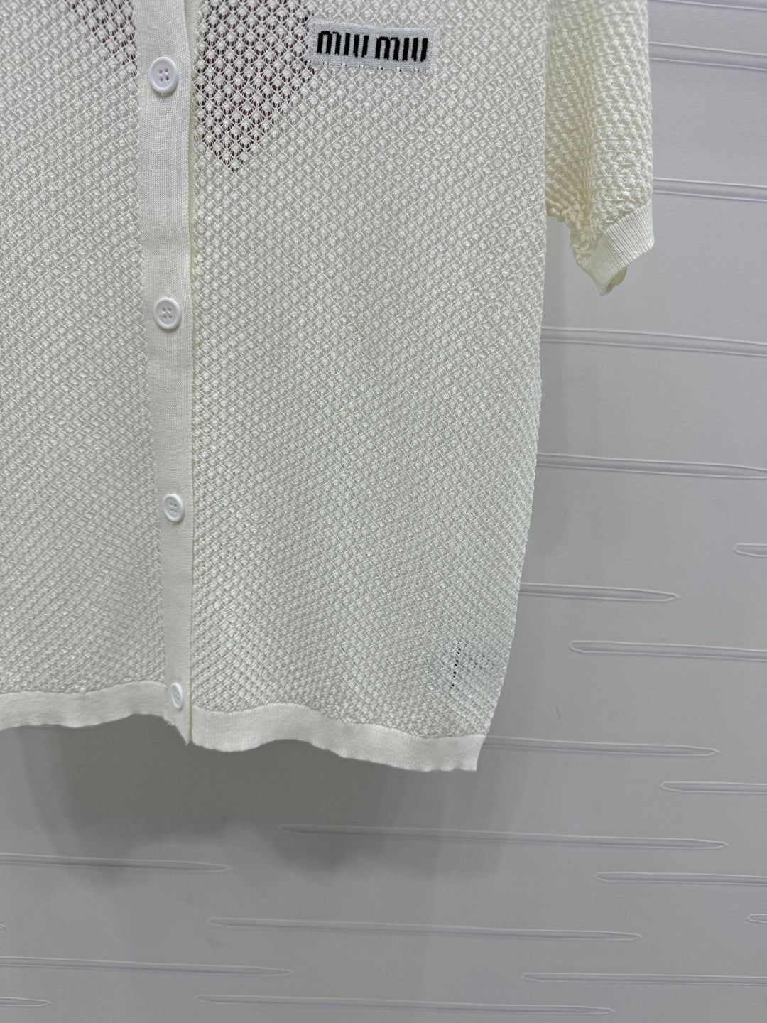 MIU 25S SHORT SLEEVE ROUND NECK CARDIGAN 264268
