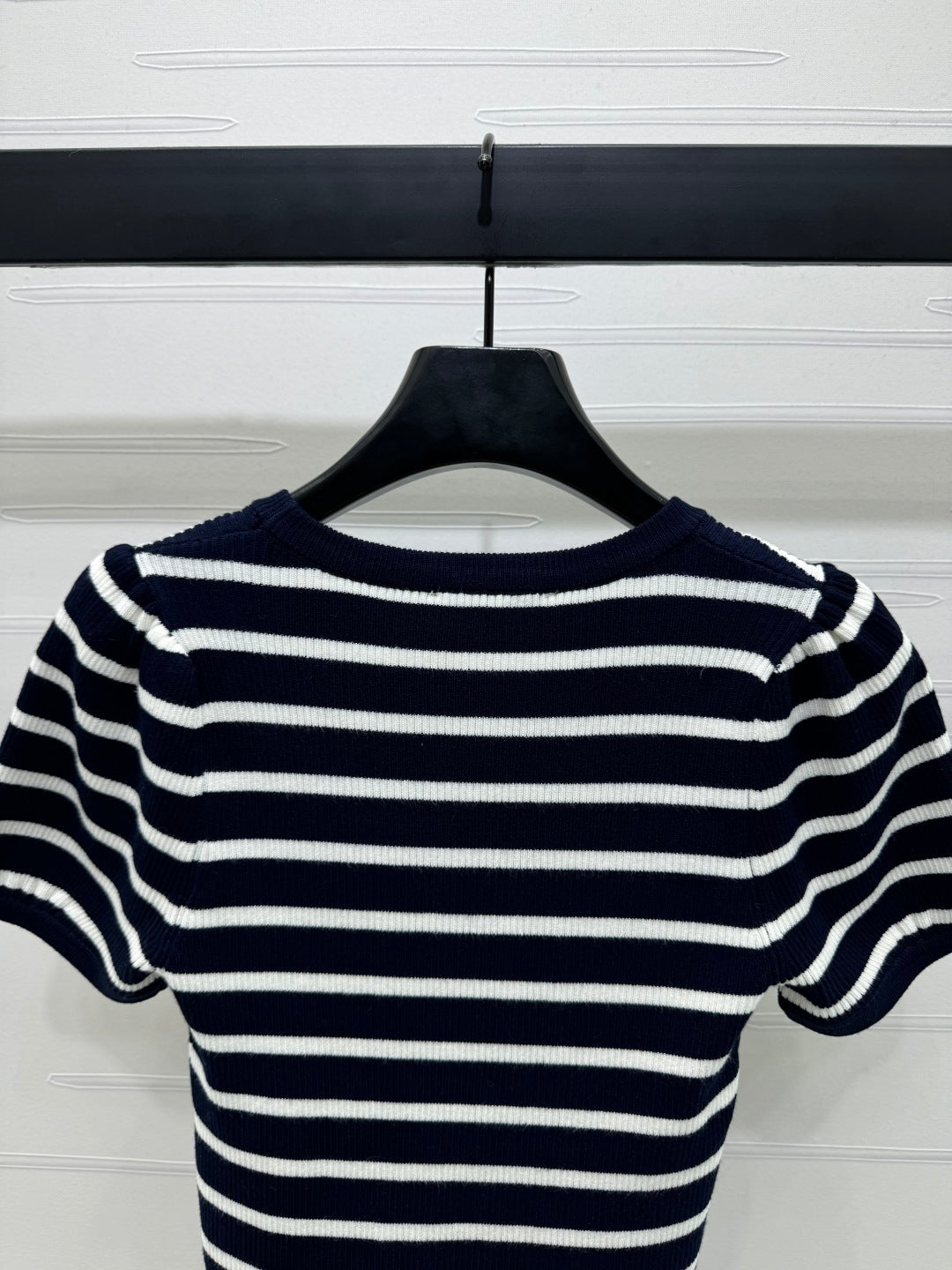 VIVIENE 25S SHORT SLEEVE STRIPED ROUND NECK KNIT SWEATER 264249