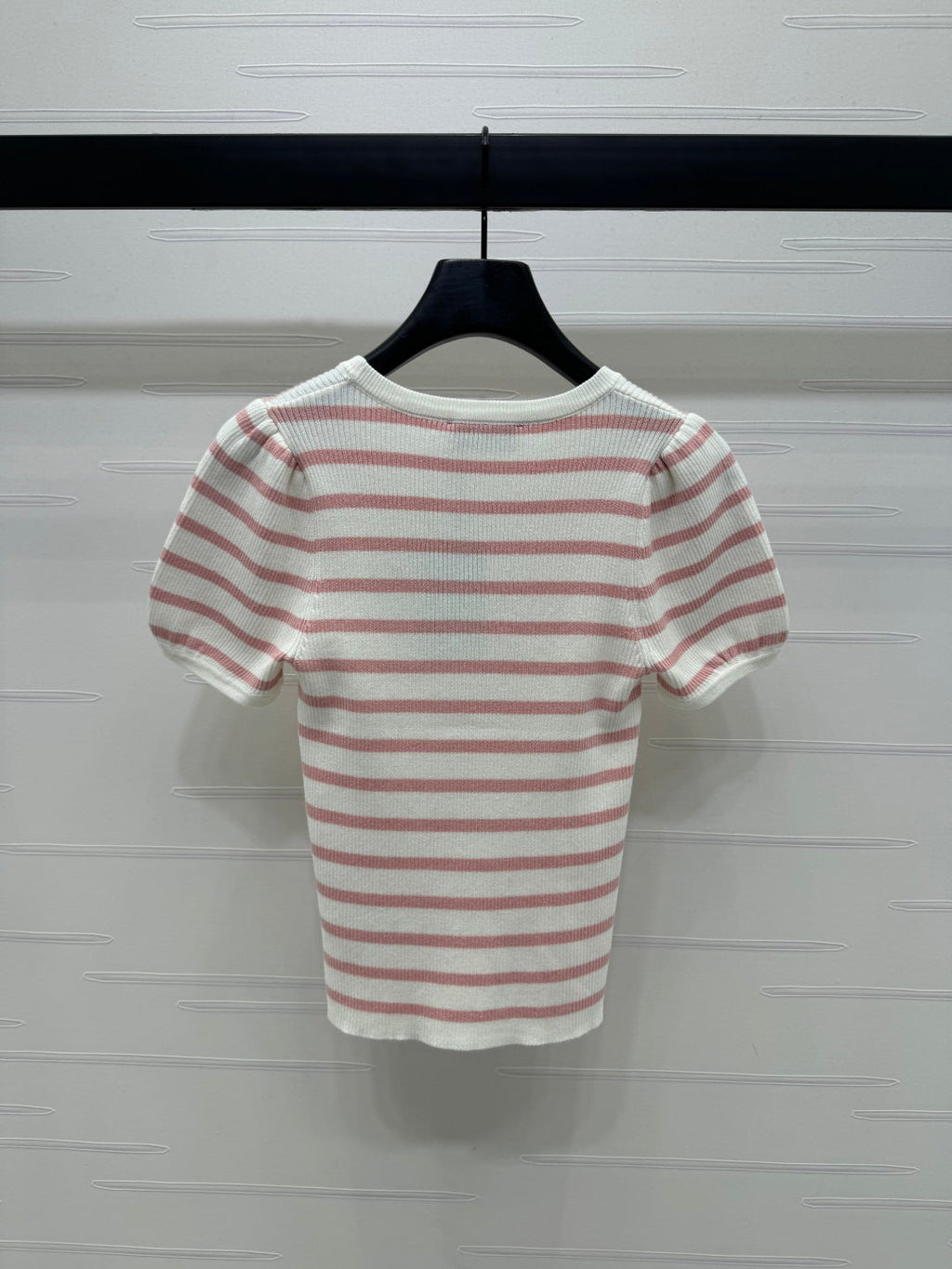 VIVIENE 25S SHORT SLEEVE STRIPED ROUND NECK KNIT SWEATER 264248