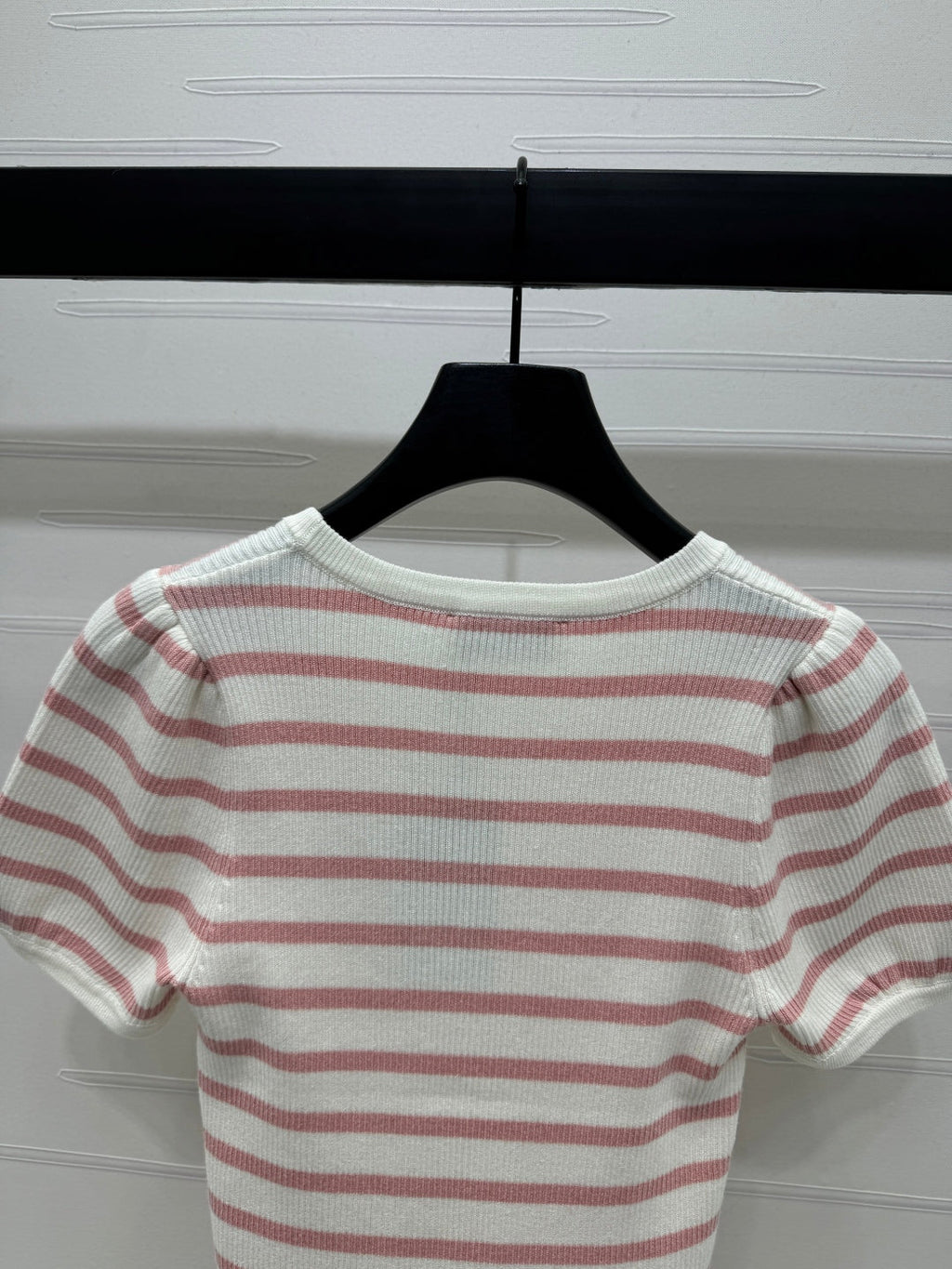 VIVIENE 25S SHORT SLEEVE STRIPED ROUND NECK KNIT SWEATER 264248