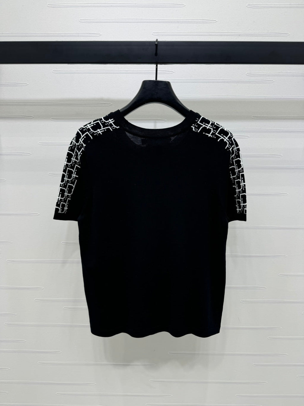 DIOR SHORT-SLEEVE JACQUARD KNIT TOP 274855